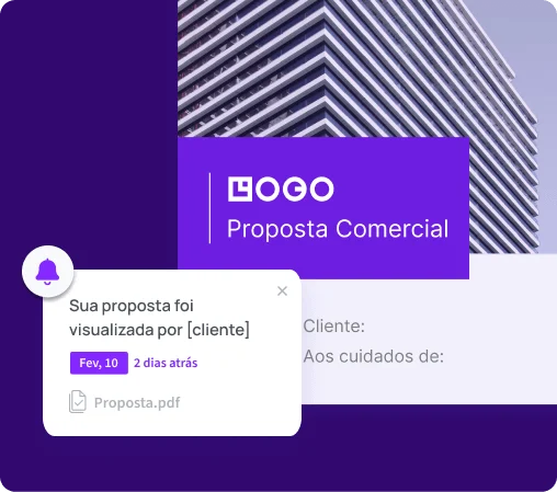 Proposta comercial enviada pelo Ploomes CRM com notificação de visualização pelo cliente